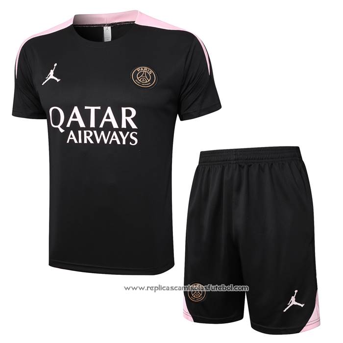 Fato de Treino Paris Saint-Germain Jordan 2024-2025 Manga Curta Preto - Calcas Curta